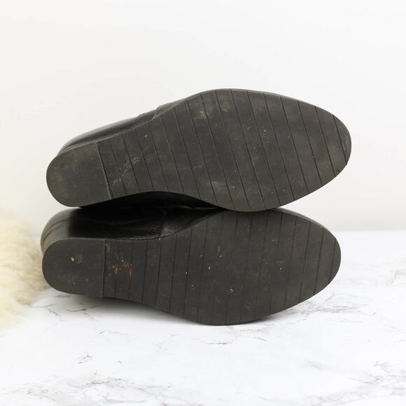 Kenneth Cole Reaction Vira Black Leather Wedge Ankle Boots Size 8.5 Zip Closure - Picture 7 of 7